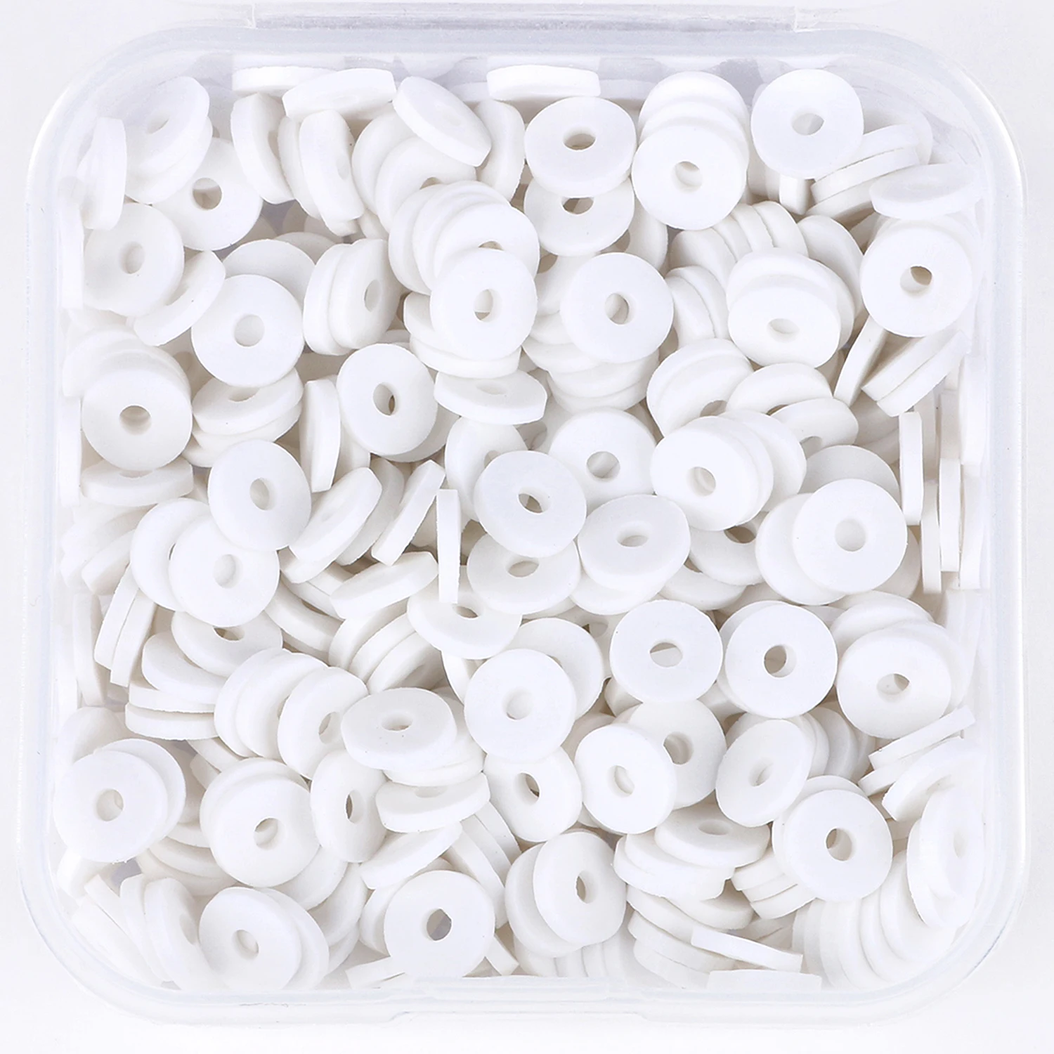 Black White 500pcs/Box 6mm Flat Round Polymer Clay Beads Box Set Chip Disk Loose Spacer Beads For Diy Jewelry Making Bracelets