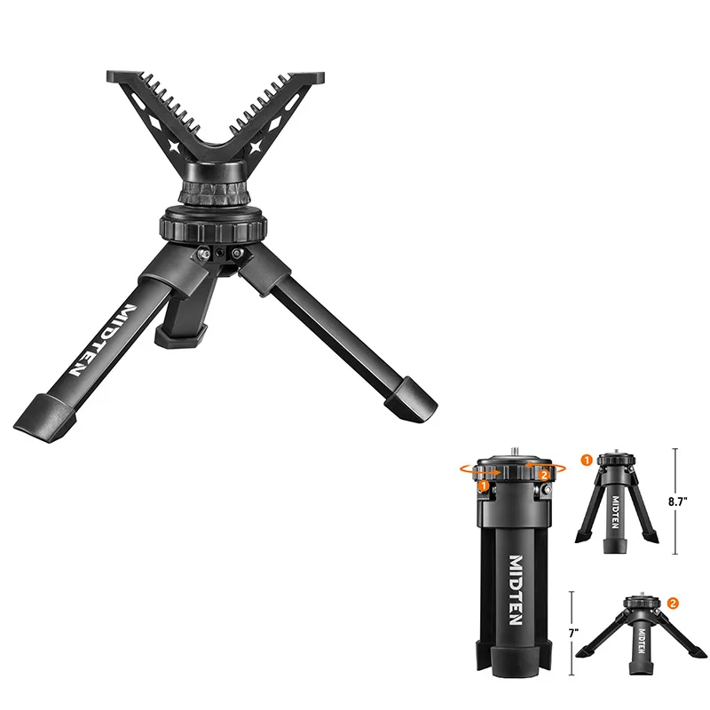 MidTen Shooting Rest Stand with 360° Rotate V Yoke Holder Portable Lightweight