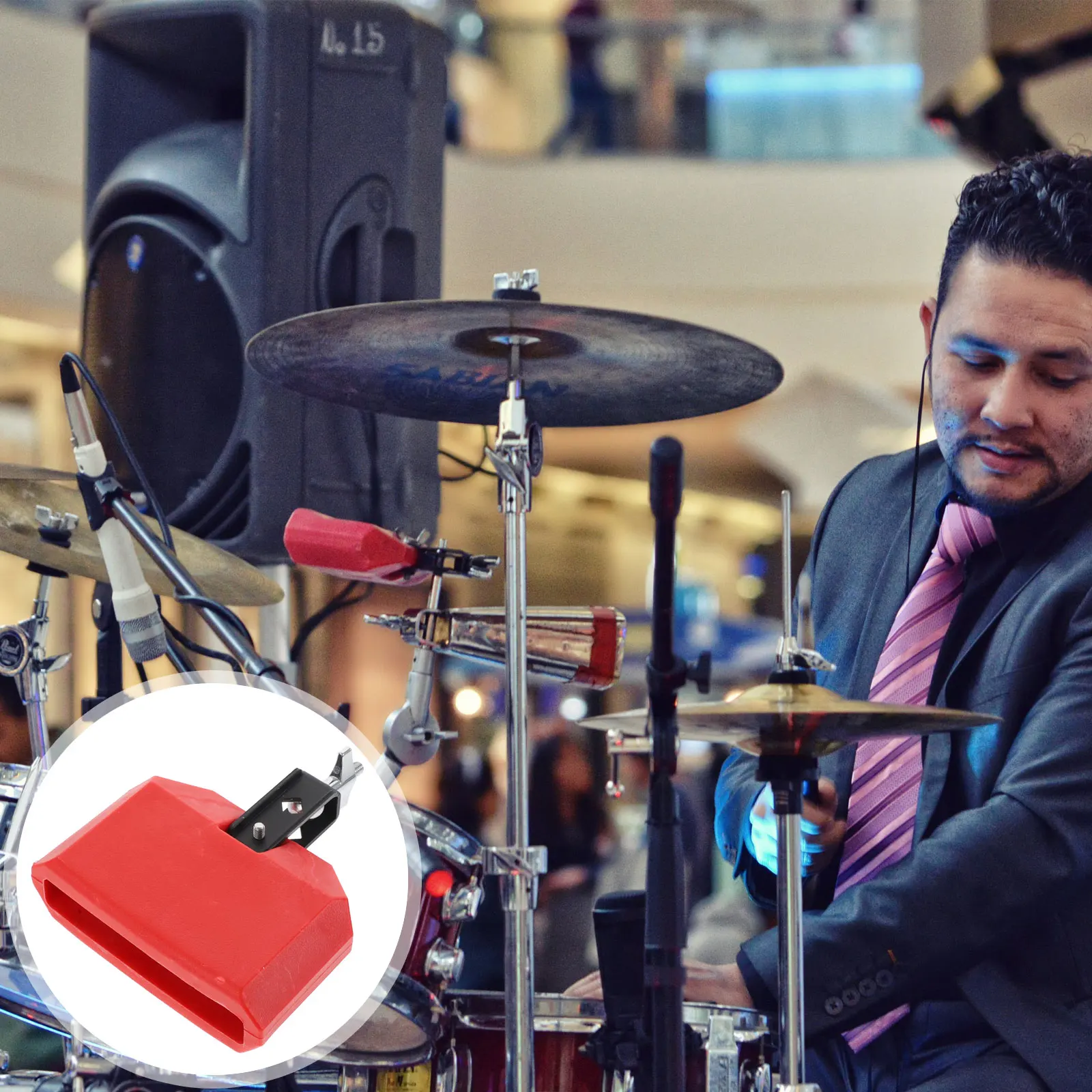 

PVC Cowbell for Drum Set Kit Percussion Instrument Accessory Music Part Smooth Surface Wear Resistant Easy to Clean for Friends