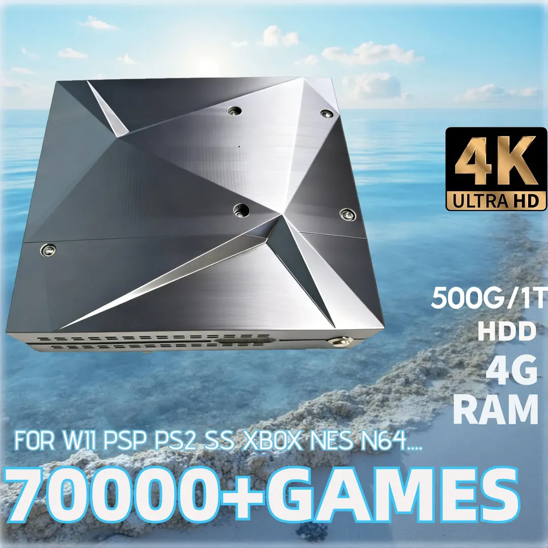 

P88 Retro Game Console 500G/1T HDD 70000+ Games Dual System Win11 & Batocera Plug and Play for Wii PS2 DC PSP NGC TV Gaming Gift