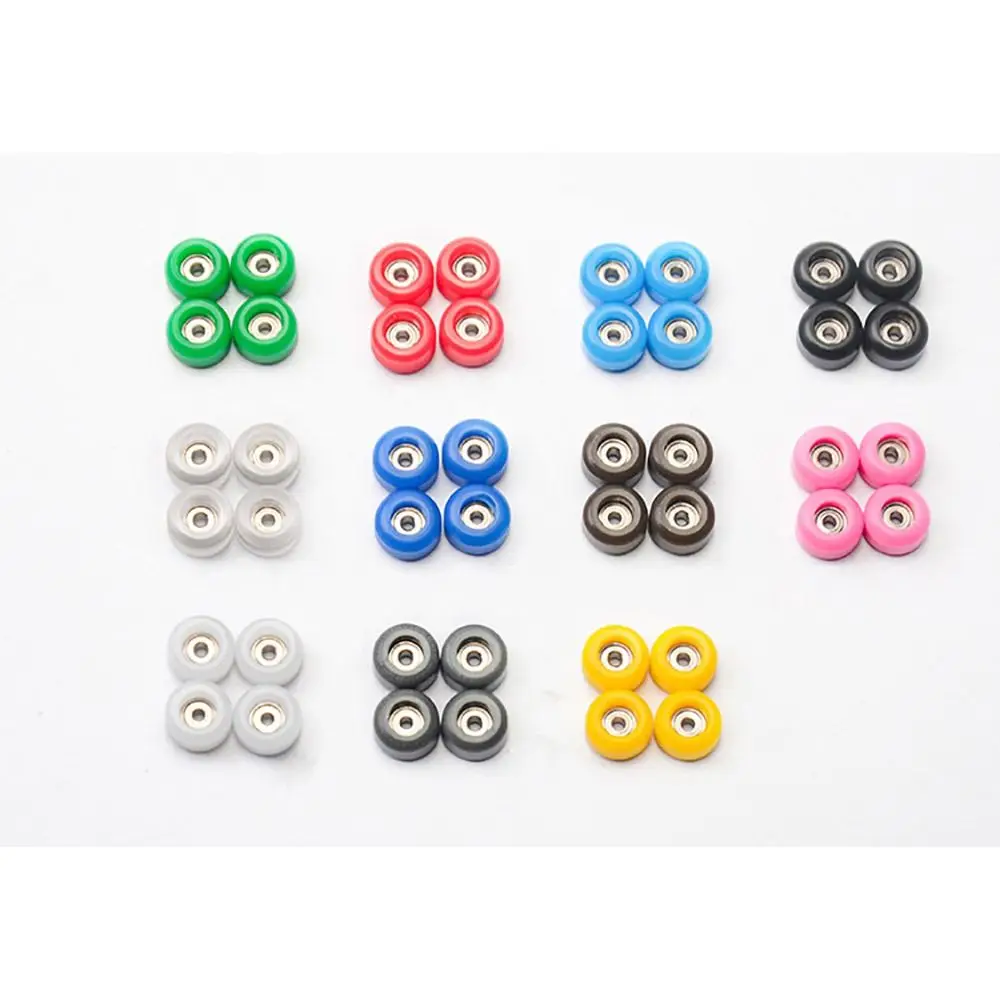 1/4Pcs New Professional Bearing Wheel PU+Metal Urethane Fingerboard Wheels CNC Mini Finger Skate Board Accessory