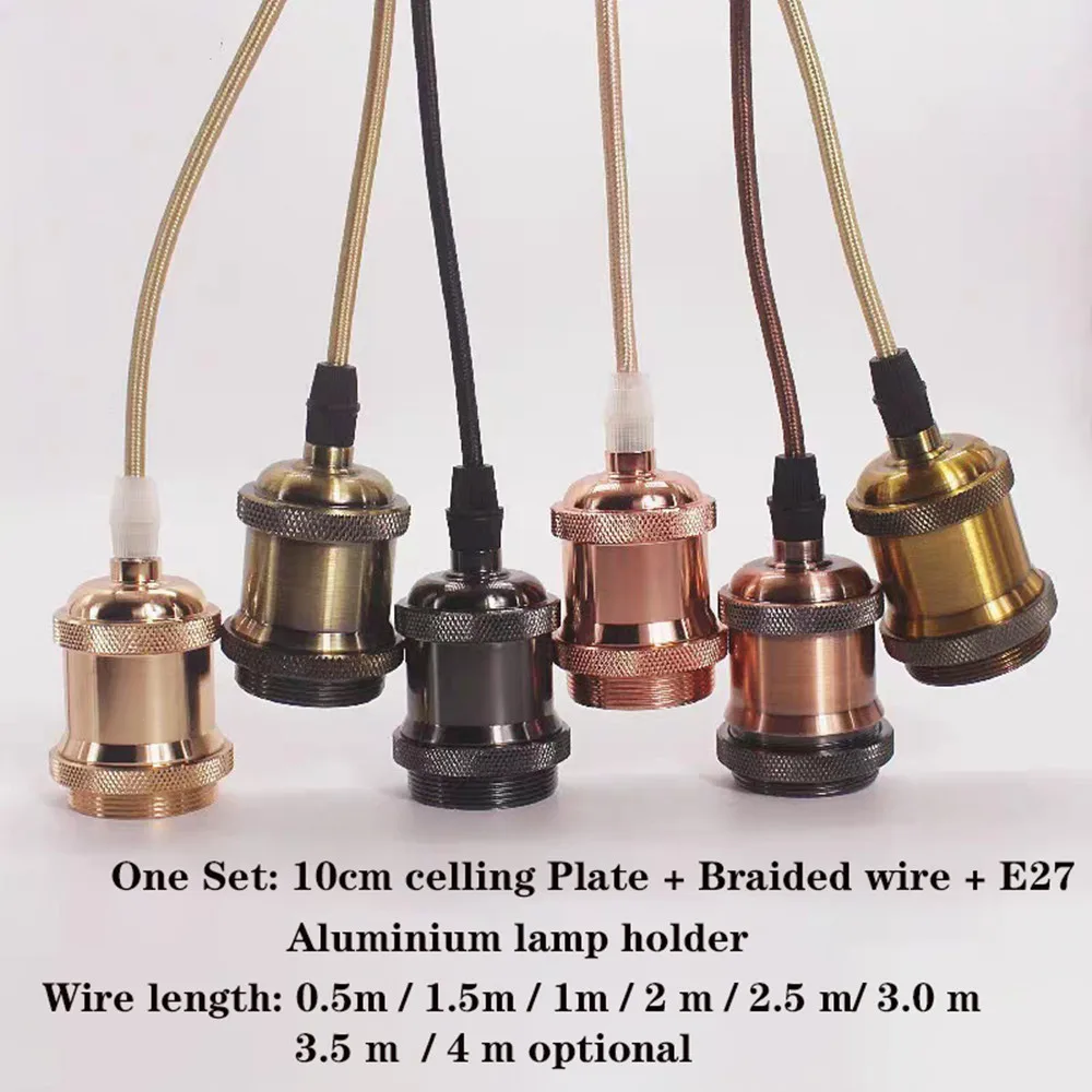 Vintage Edison Pendant Lighting Base E27 Retro Lighting Screw Socket Lamp Holder Industrial Indoor Decor Fixing Lamp Stand