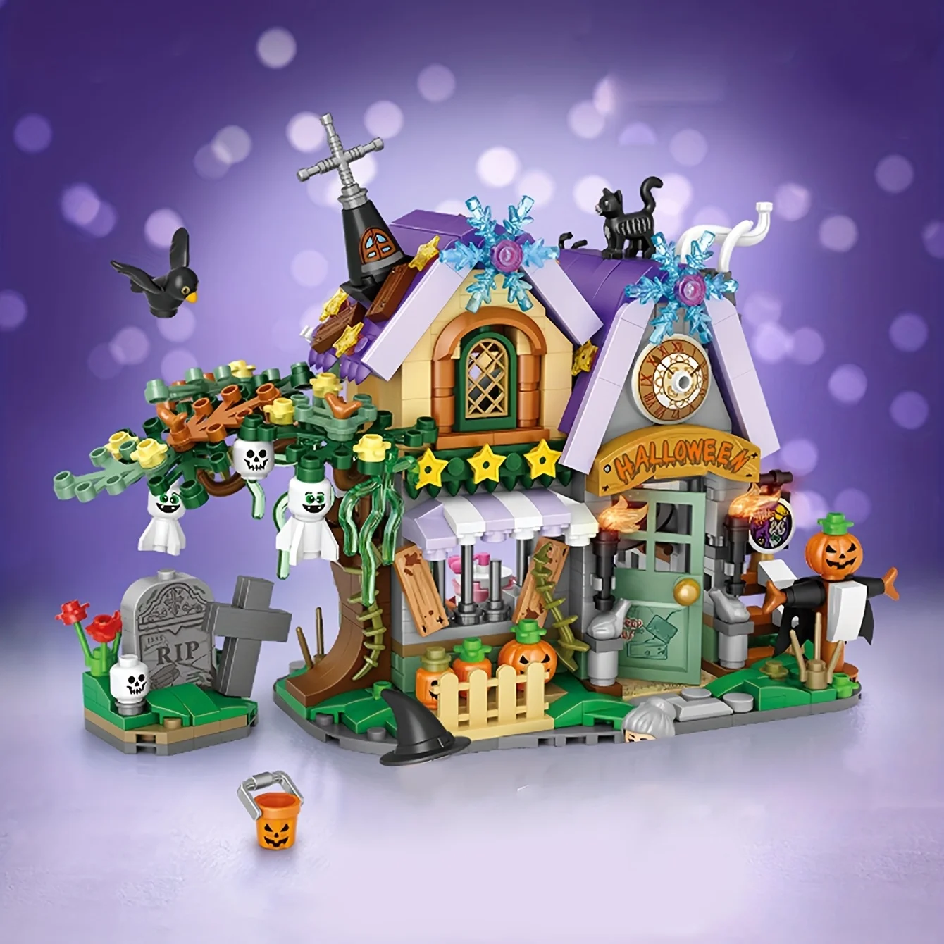 Halloween Scene Special House Building Blocks For Holiday Exquisite Decoration Toys Perfect Gift for Boys & Girls