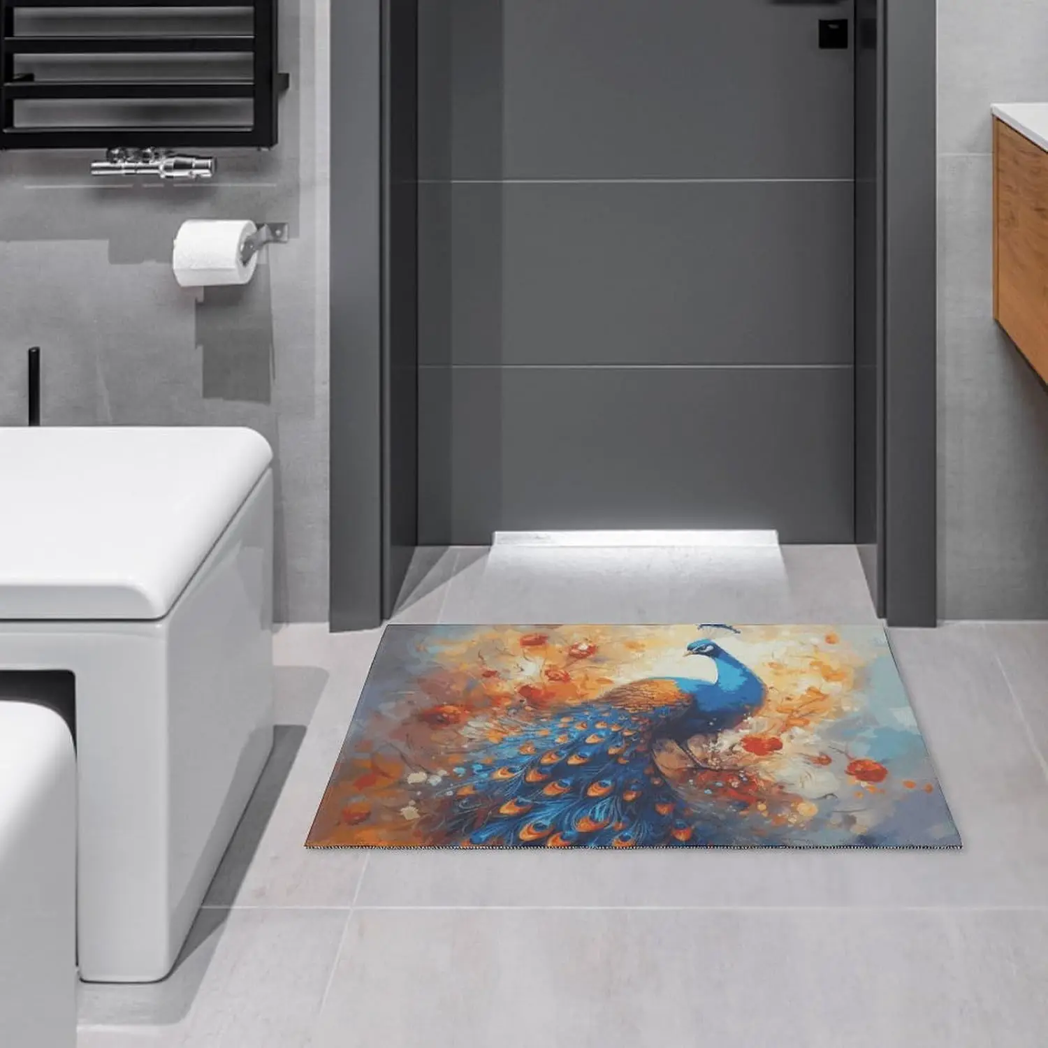 

Хрустальный бархатный коверКоврик с павлином для гостиной Нескользящий пушистый ковер Крытый ковер, который можно стирать в машине Ковер для прихожей Напольный ковер La