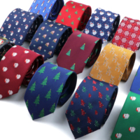 Classic Red Blue Christmas Tie For Men Father Festival Gift Santa Claus Snowman Tree Snowflake Elk Necktie Skinny 7cm Accessory