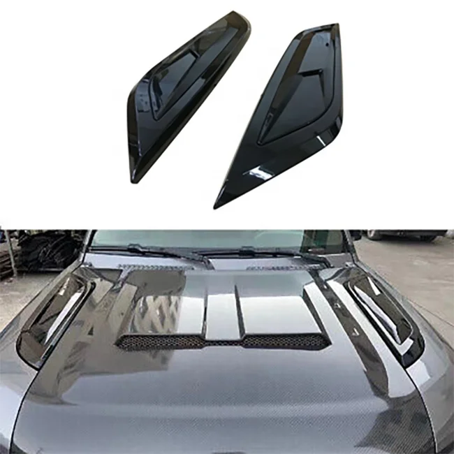 

Gloss black decorative plate of front bonnet engine hood vent trim cover for Land Rover Defender 2020-2023