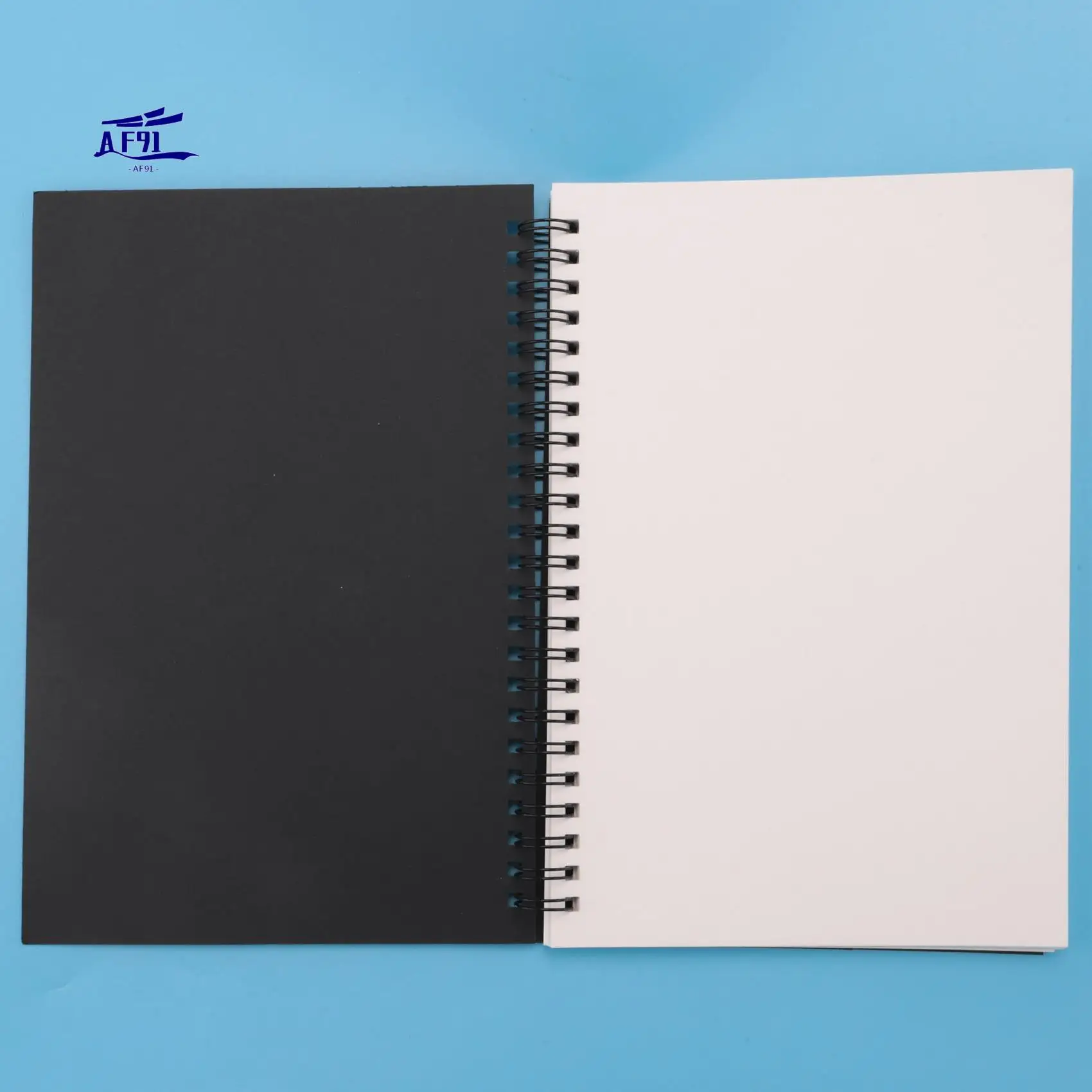 

AF91-5Pcs A5 Black Spiral Notebook Blank Sketchbook Unruled Journal Pack Thick Blank Paper 50 Sheet 100 Unlined Pages