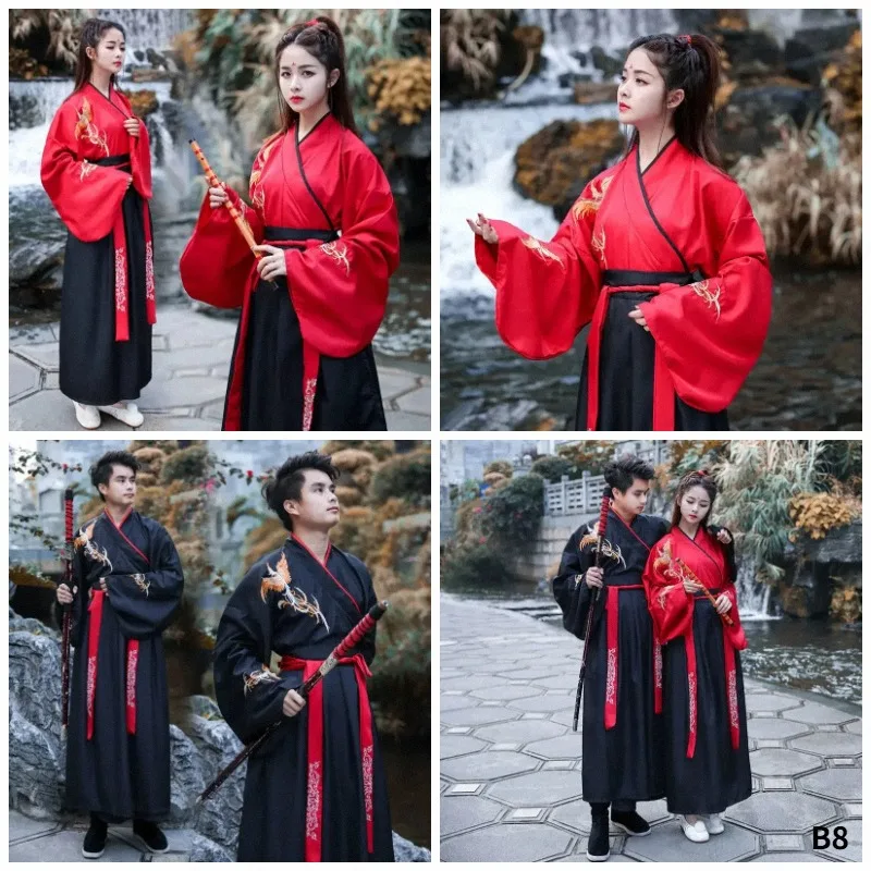 Costumes Hanfu à manches longues pour amoureux, Costumes Condor Heroes, vêtements incroyables pour couples, robe pour femmes chinoises anciennes, vêtements pour hommes 8O9WY