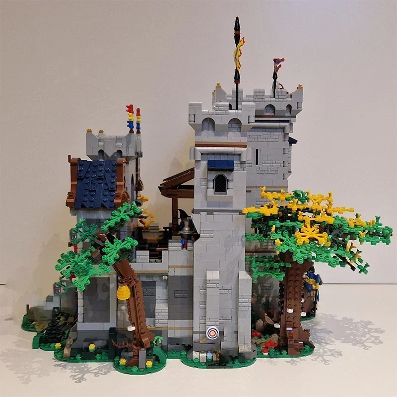 Castelo medieval modelo moc tijolos de construção fortaleza exploração tecnologia blocos modulares presentes brinquedos natal diy conjuntos montagem