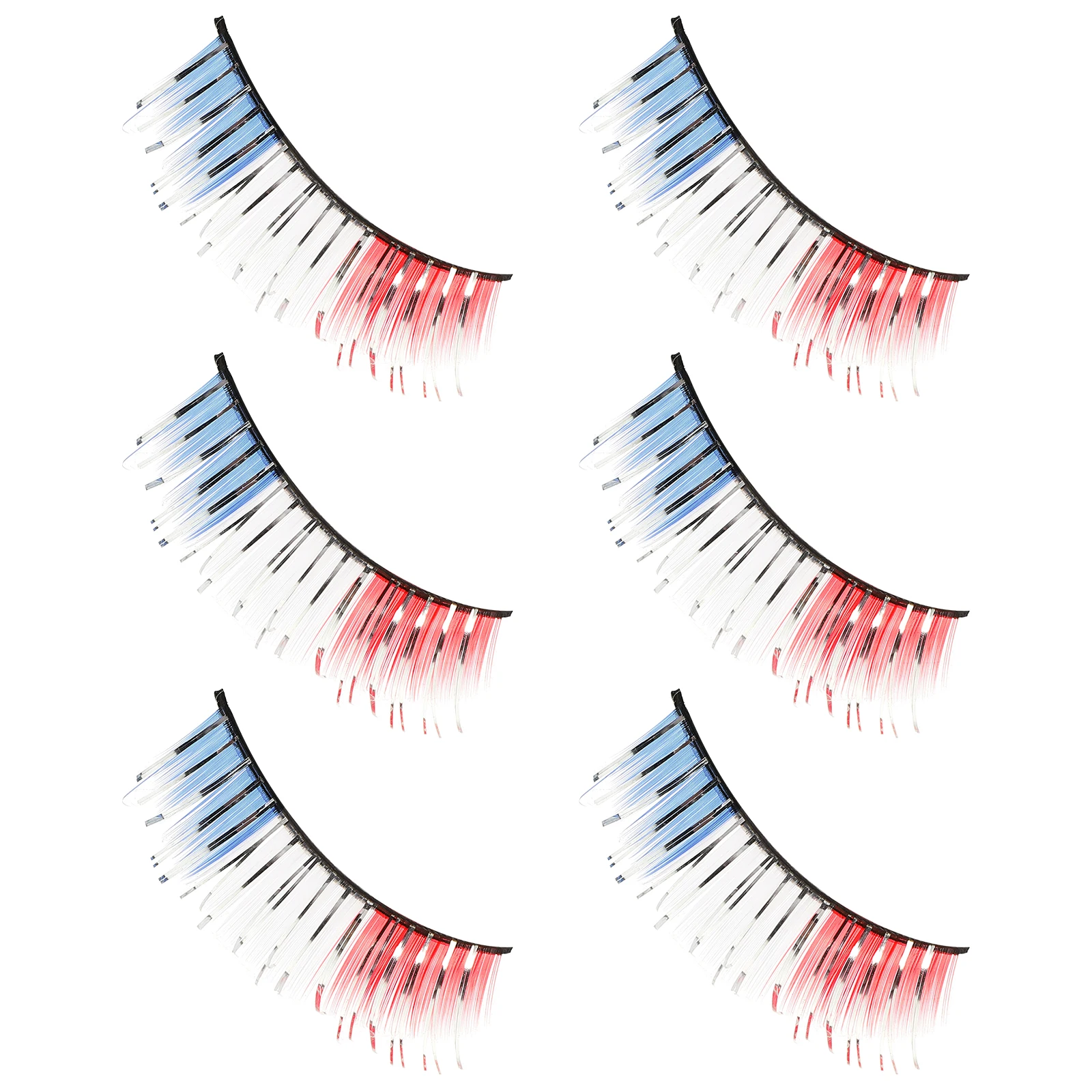 

3Pairs Fake Eyelashes Stylish Curved Fiber Lashes for Halloween Costume Party Carnival Nightclub Eye Enhancement Women