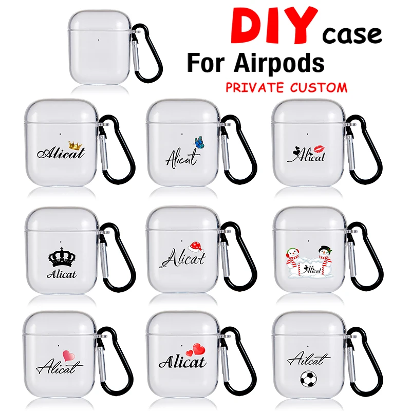 DIY Custom name/logo/image Case For AirPods 1 2 3 Pro Solt silicone Cases for Bluetooth Wireless Airpod Cover Customized Photo