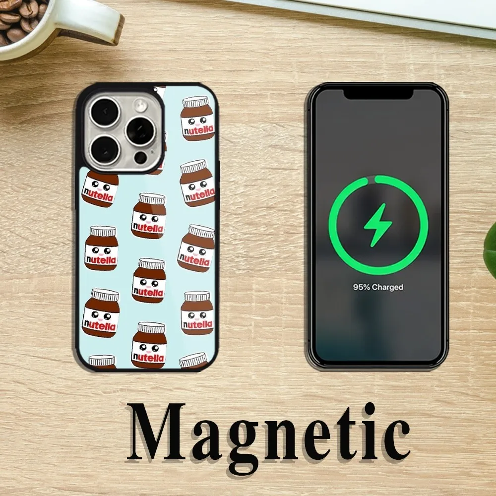 Nutella Hazelnut Butter Phone Case For iPhone 11 12 13 14 15 Pro Max Plus Magsafe Magnetic Wireless Charging