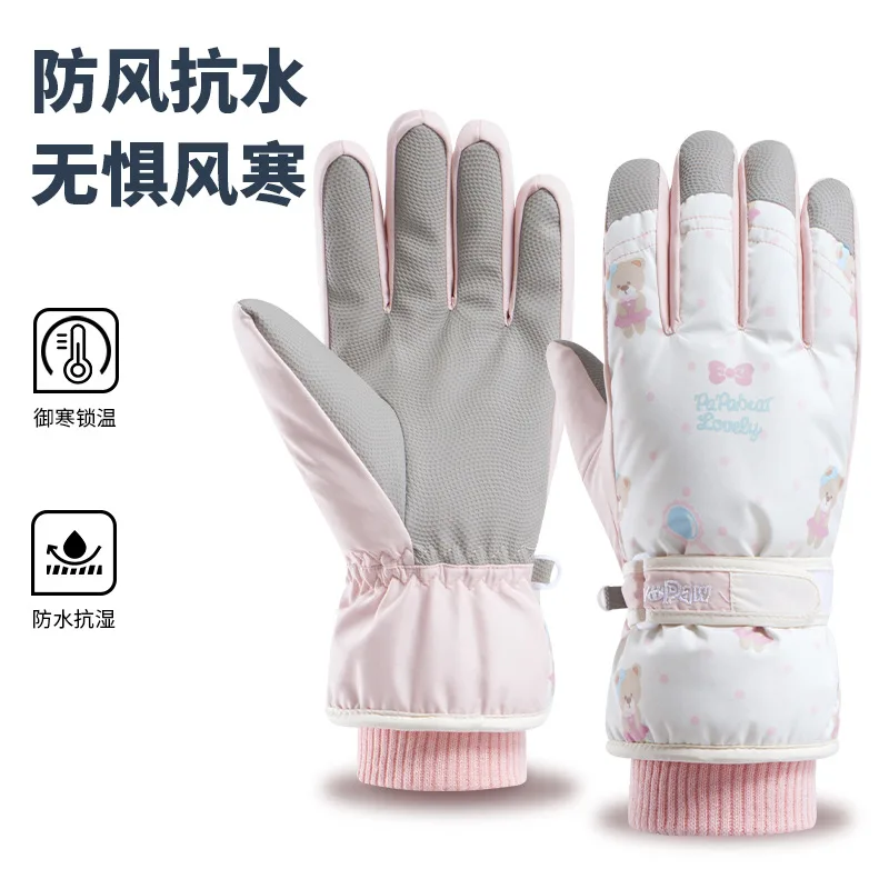 Nuevos guantes de esquí de invierno con forro polar, guantes gruesos para conducción al aire libre, resistentes al frío, térmicos y resistentes al viento, guantes para pantalla táctil, venta al por mayor