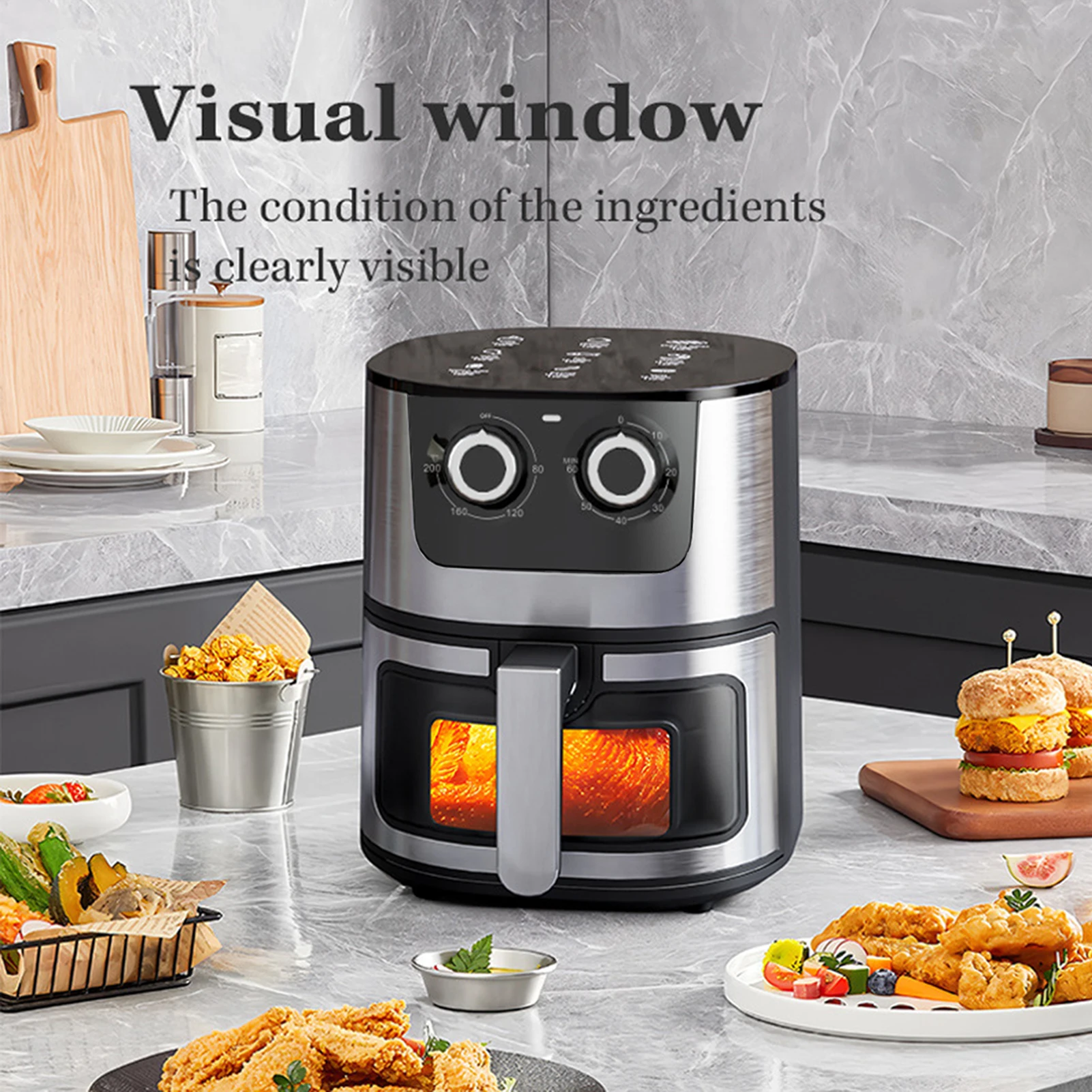 7l Air Fryer Oven Digital Lcd Smart Safe Toaster Oven Large Capacity Convenient Health Cooking Non-Stick Electric Oven