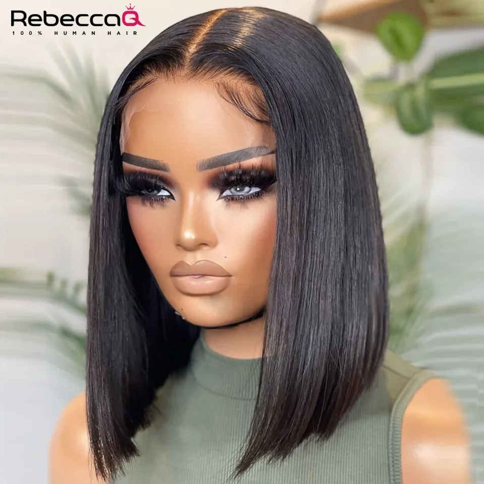 Bob Wig Human Hair Lace Front Wigs Human Hair Glueless Wigs Human Hair Hd Transparent 13X6x1 Straight Lace Frontal Bob Wigs