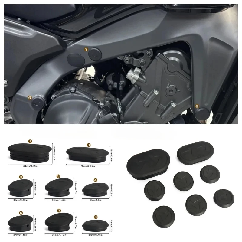 

Комплект заглушек для рамы (заглушки для отверстий) для мотоциклов YAMAHA MT09 MT-09 SP 2021 2022 2023 2024 2025 – Аксессуары для мотоциклов