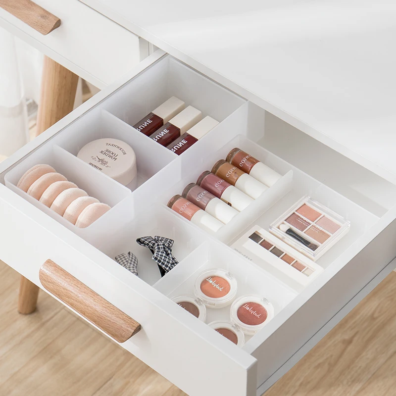 Adjustable Drawer Style Make Up Storage Box Plastic Sundries Cosmetic Container Divider Desktop Sundries Fragrance Finishing Box