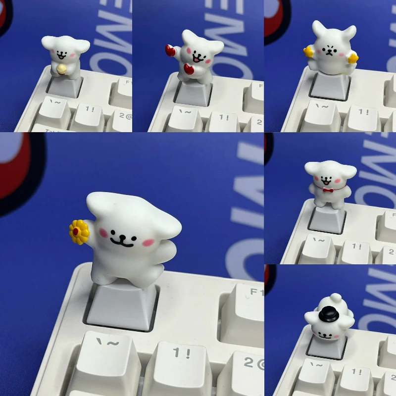 New Anime Figure Maltese ‌Personalized Creativity Single Resin Cute Design Sense 3D Stereo Keycaps Mechanical Keyboard