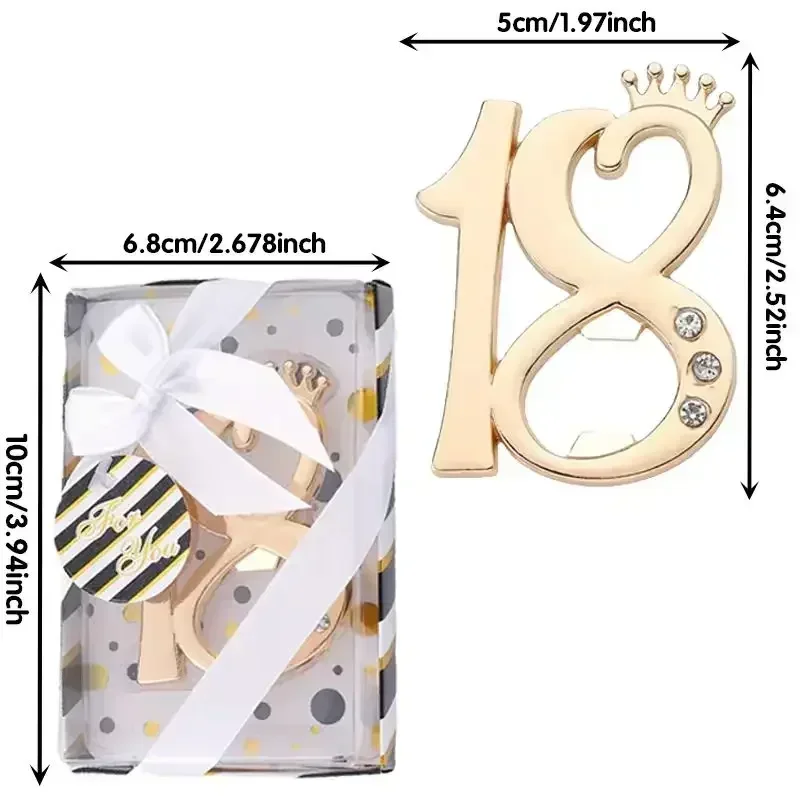 1PC Number 18 Shape Bottle Opener Souvenirs 18th Birthday Party Gifts for Guests Souvenirs Bottle Opener Package Bottle Opener