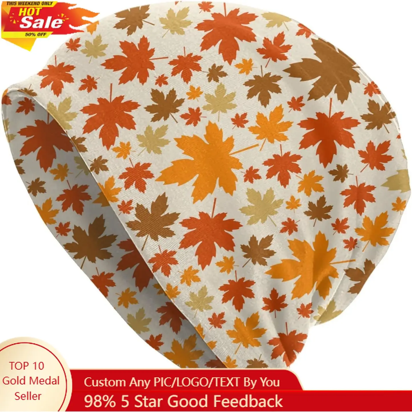 

Fall Beanie Hats Standard Closed Chemo Hat Cancer Headwear Knitted Hats Baggy Slouchy Cap for Adults Women Men