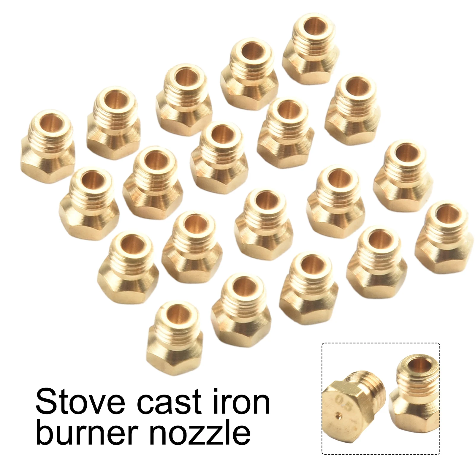 Buse à Jet en Laiton pour Brûleur à Propane, Kit d'Orifice M6 x 0.75mm, Pièces de Rechange pour Grill, Pièces d'Outils pour Cuisinière à Gaz LP, 20 Pièces