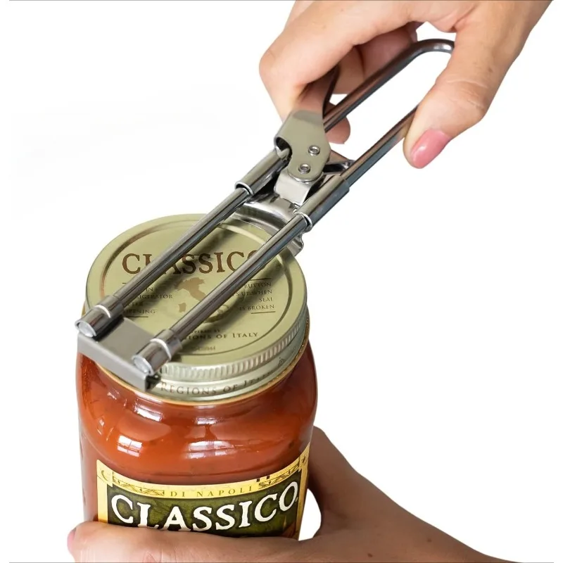Heavy Duty Stainless Steel Adjustable Universal Jar Bottle Can Opener Multi Function Kitchen Gadget Effortless Lid Remover Tool