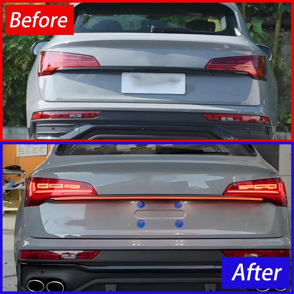 For Audi Q5L 2021-2025 Auto Back Lamps Assembly Upgrade High Quality Startup Effect Tools Car LED Through Taillights Accessories