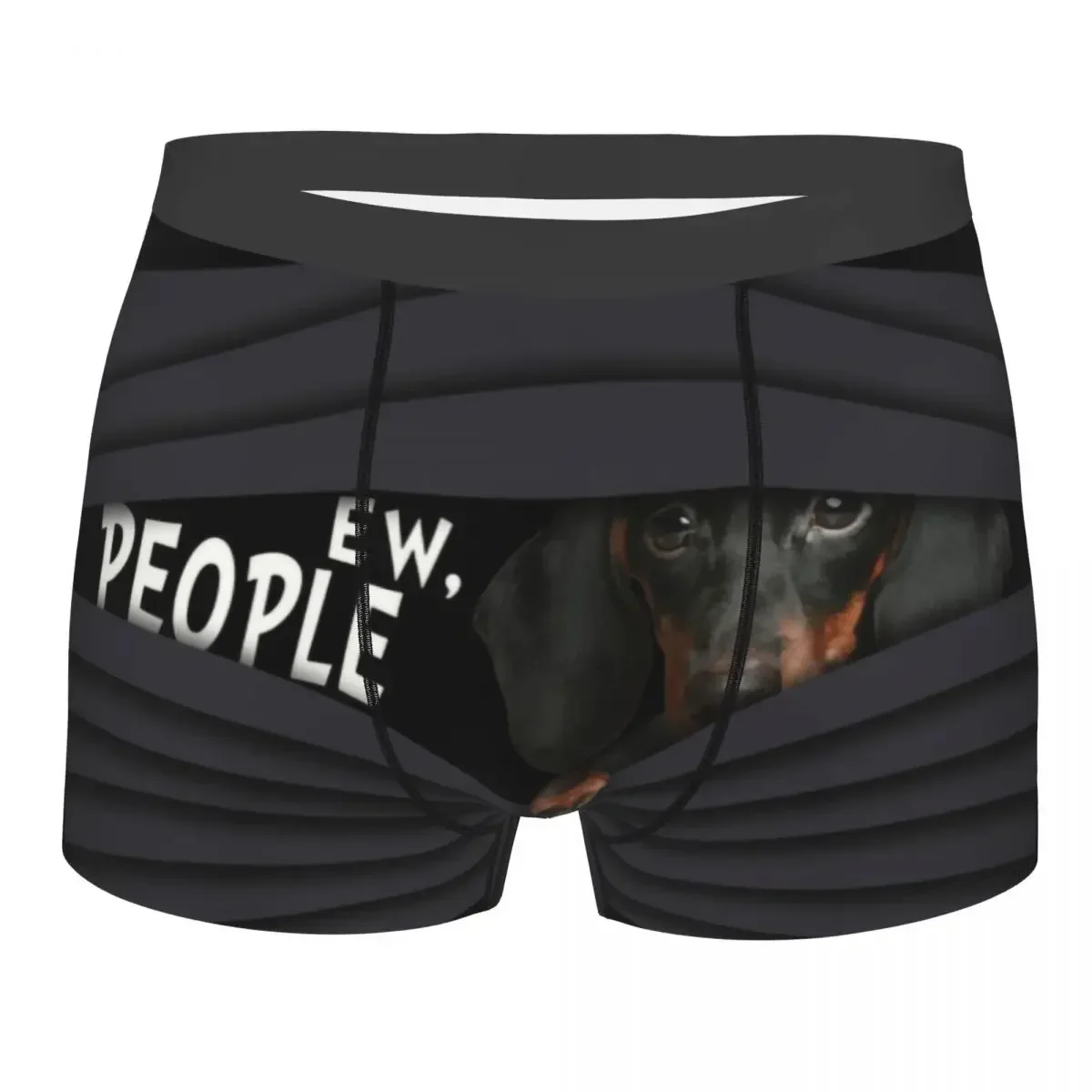 Custom Funny Dachshund Underwear Men Breathbale Wiener Badger Dog Boxer Briefs Shorts Panties Soft Underpants For Male