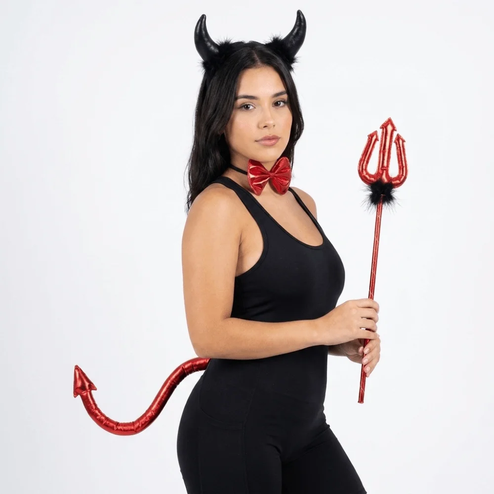 Plastic Halloween Cosplay Accessories Performance Props Headdress Cow Horn Hairband Hair Accessories Hair Hoop