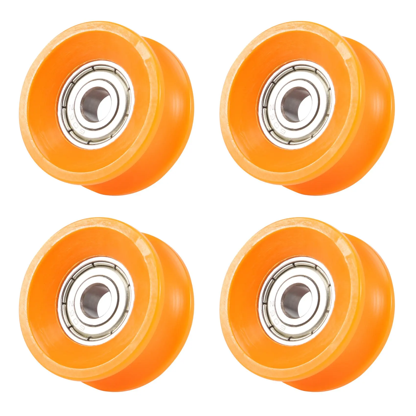 4Pcs 6X30X13mm Plastic Coated Sealed Bearings Steel 606ZZ Deep U Groove Guide Pulley Rail Ball Rolling Bearing Wheel