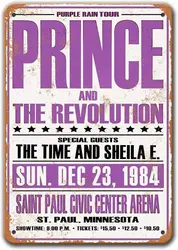 Agedsign Prince Poster, Vintage Metal Wall Art 1984 Prince in Saint Paul Tin Sign for Bar Home Man Cave Coffee Decor 8x12 Inches