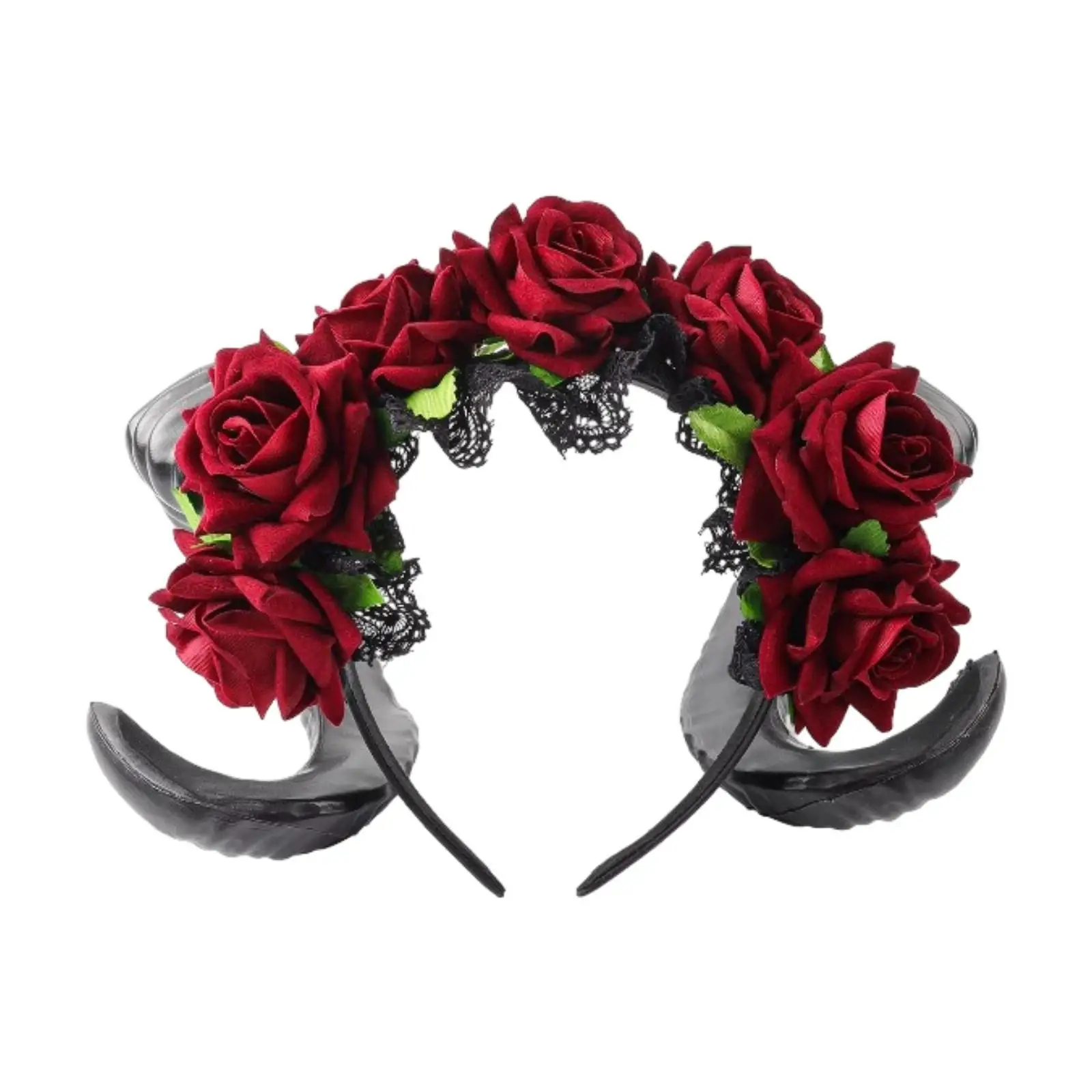 

Flower Wreath Hairband Women Headband Handmade Headdress Decor DIY Craft Hair Band Headwear for Photo Props Performance Party