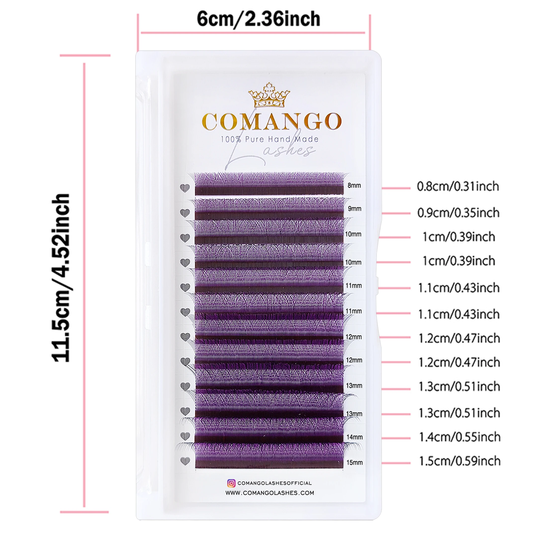 CoMango Brown Sandwich 3d Wispy Lashes Premade Volume Fans Purple Blue Colored  W Eyelash Lifting Light Soft Cosplay Mix Tray