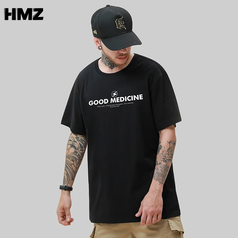 

HMZ Harajuku T-shirts Summer Men Hip Hop Funny Letter Print Tshirt Streetwear t shirt Short Sleeve Tee for Men Black White Tops