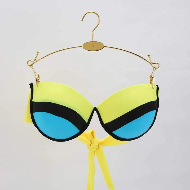 1 Pcs Metal Underwear Bra Rack,Gold Durable Fashion Adults Clothes Hangers Hook,Lingerie Shop Display Hanger with Clips