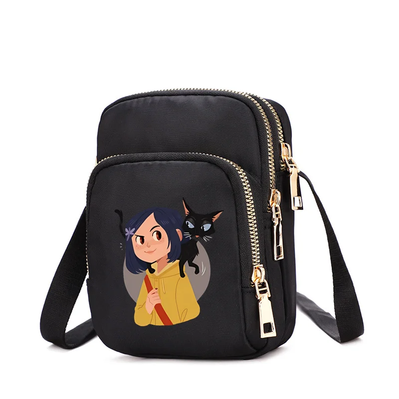 Kawaii Coraline Women\'s Bag New Fashion Shoulder Bag Causal Crossbody Bag Nylon Handbag Women\'s Handbag Travel Female Bags 2024