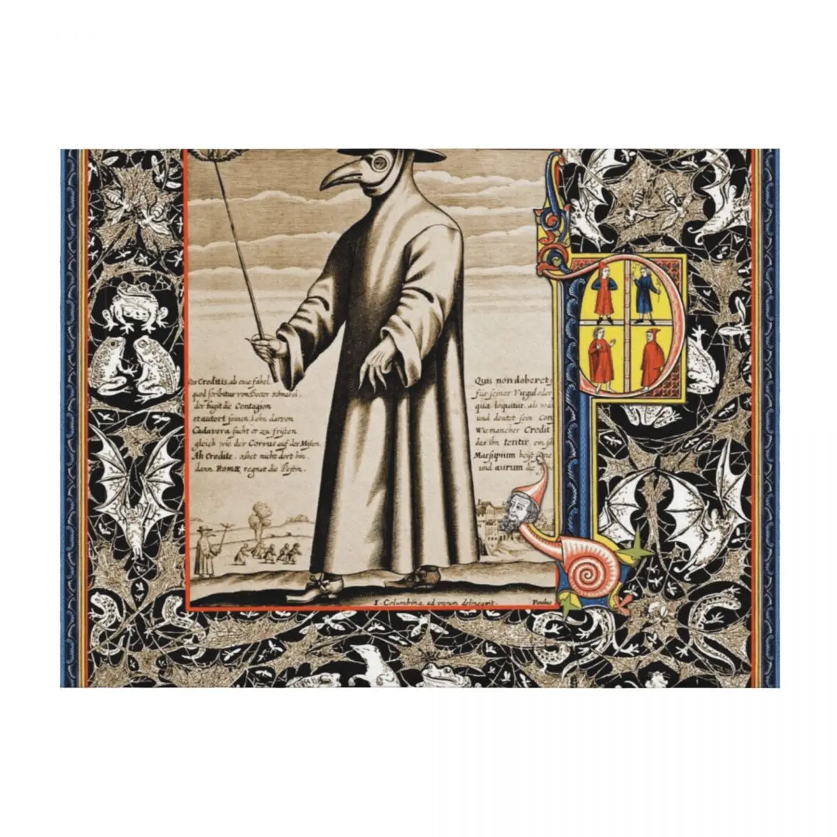 

P is for Plague Doctor Throw Blanket Designers Shaggy Comforter Blankets Sofas Of Decoration Blankets