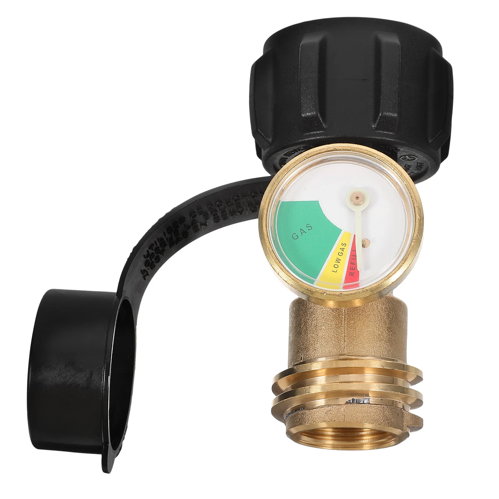 

Outdoor Gas Tank Adapter with Pressure Monitor Heavy Duty Brass Converter for Propane Refill and Bbq Use Propane Tank Indicator