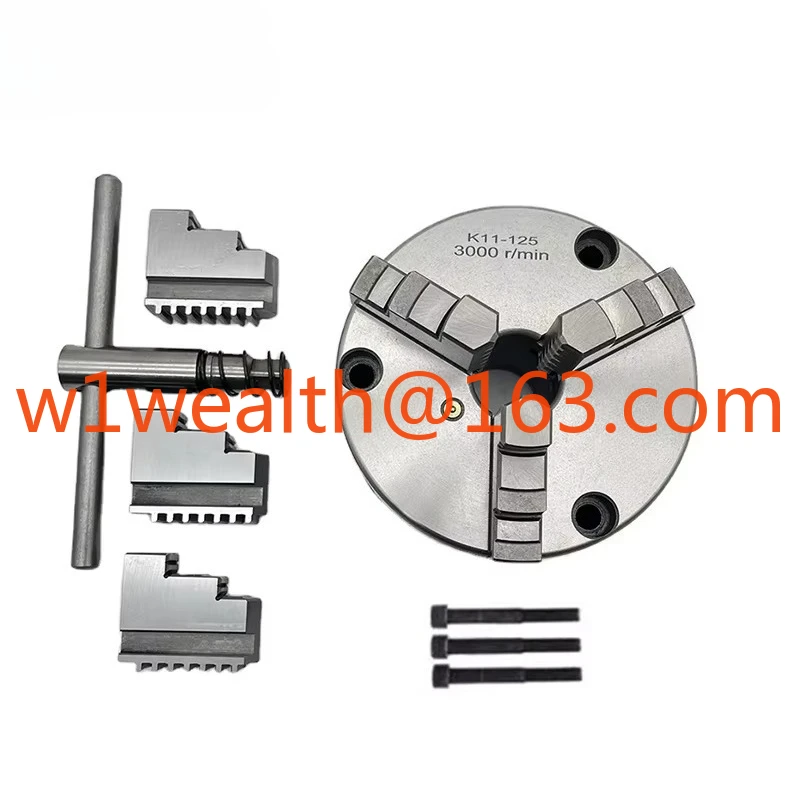 Precision Lathe Chuck 125mm With Front 3 Hole Mount  3 Jaw Self-centering Chuck K11-125F for Mini Lathe