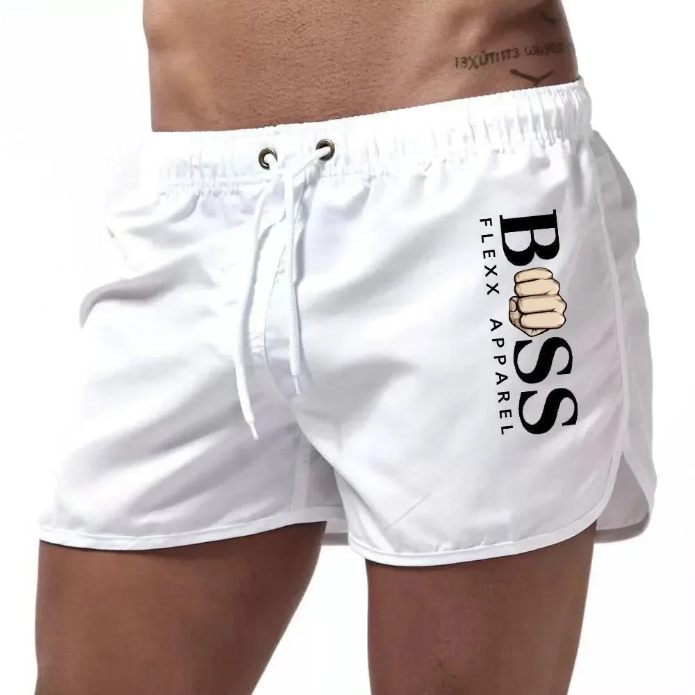 Homens Surf Voleibol Drawstring Boxers, Shorts Maiô Respirável, Sexy Swim Trunks, Low-Rise Casual Board Shorts, Verão, S-3XL