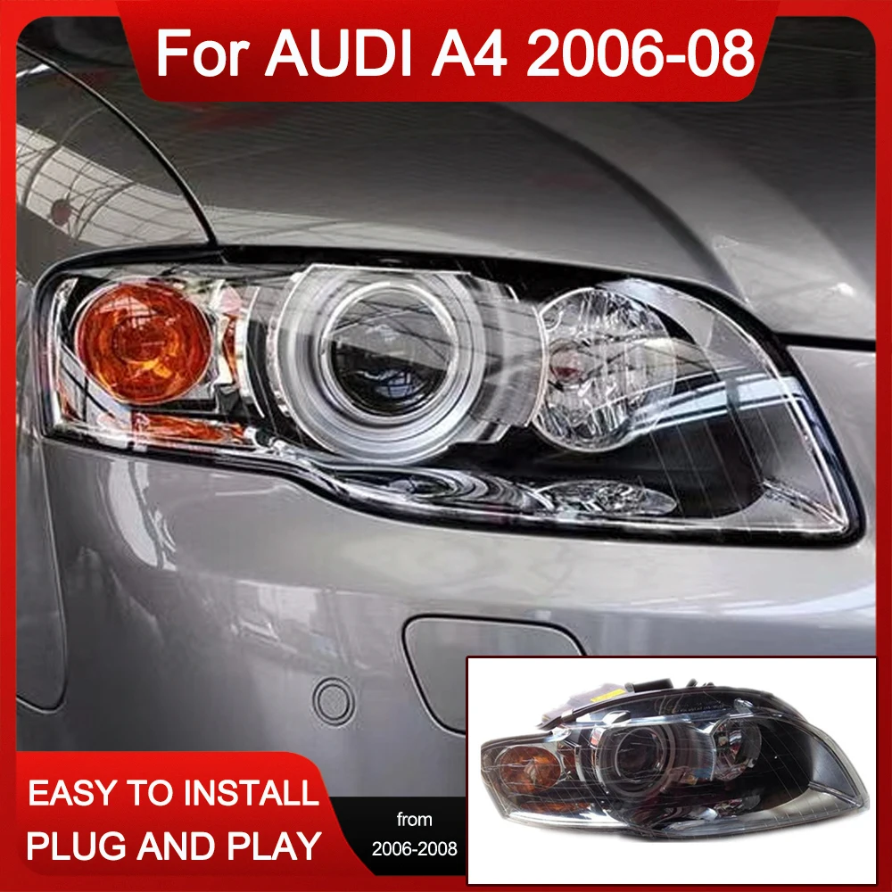 

Car Styling Halogen Headlamp For Audi A4L 2006 2007 2008 A4 B8 HID Headlight Projector Lens DRL Signal Automotive Accessories