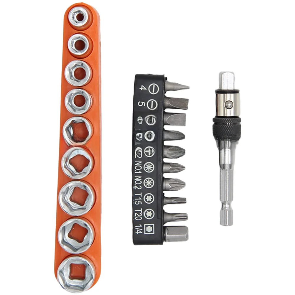 9Pcs Portable Manual Screwdriver Bit Set Holder Self Locking Quick Positioning Extension Bar With Quick Lock Socket Set