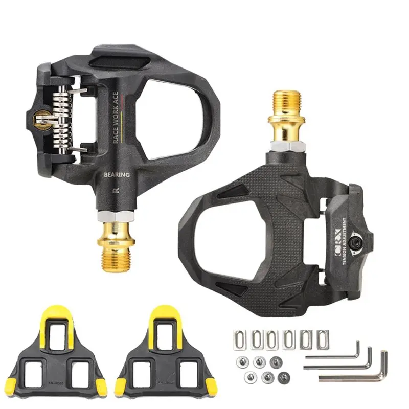 

Велосипедные контактные педали ABHS-RACEWORK для шоссейных велосипедов, легкие, самоблокирующиеся, система SPD-SL с крепежной пластиной