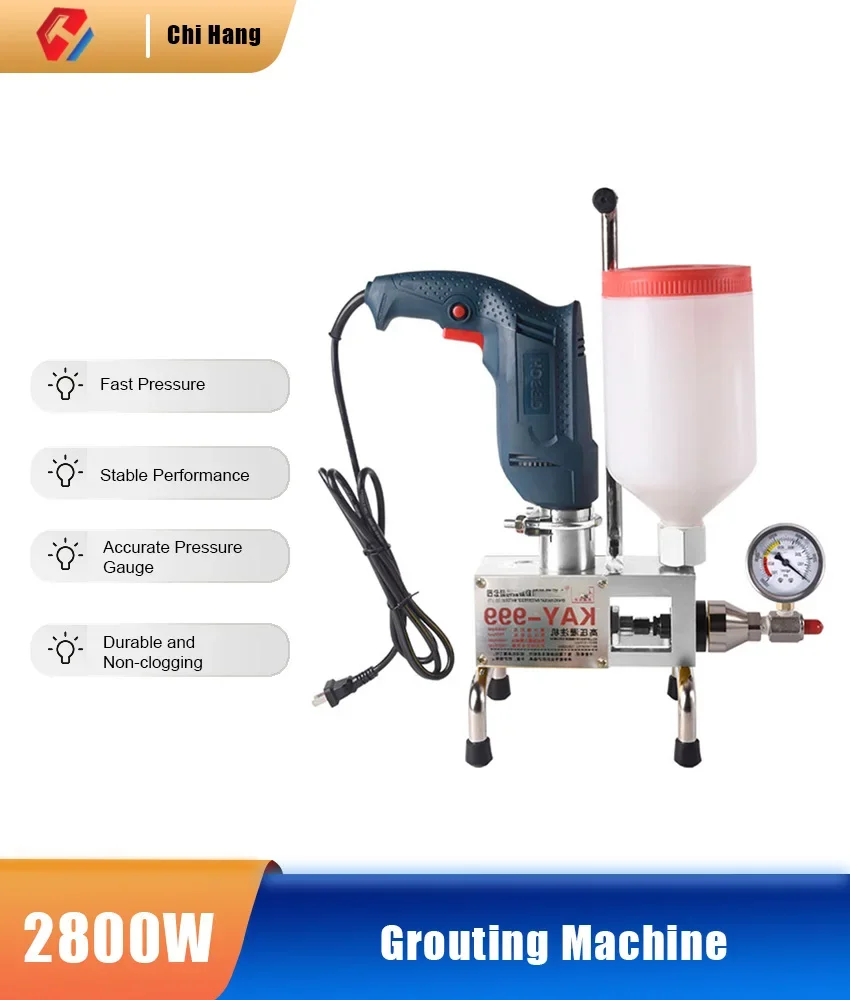 KAY-999 High Pressure Waterproof Grouting Machine 910W Injection Pump Epoxy/Polyurethane Grouting Liquid Leakage Tool