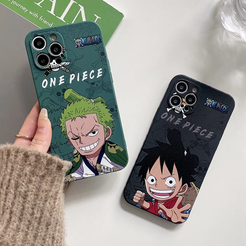 Hot O-One Piece Side Print Phone Case For iPhone 15 14 13 12 11 Pro Max Luxury Shockproof Bumper Matte Cartoon Soft Back Cover