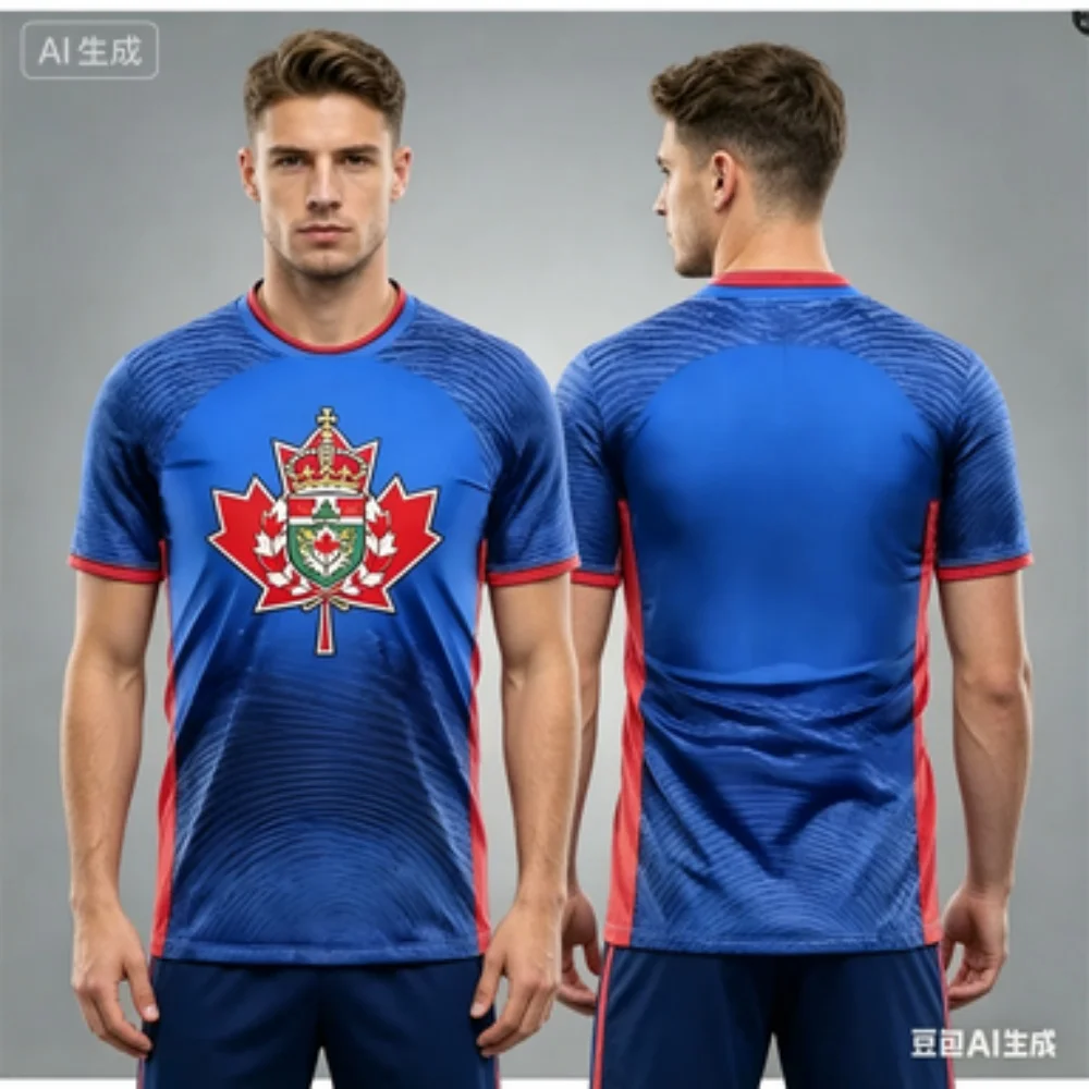 Men's Sports Short-sleeve T-shirt Aurora Maple Leaf Print Round Neck Breathable Top Casual Fitness Daily Wear