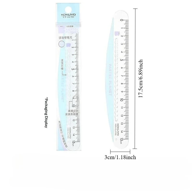 1Pc Wave Curved Ruler With Wave Scale For Drawing And Measuring Straight Ruler School Supplies