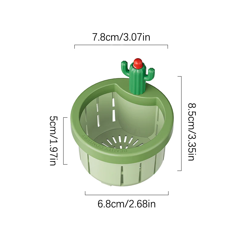 Cacto bonito anti-entupimento cozinha pia dreno coador, Food Catcher, filtro de cesta, drenagem eficiente, filtro