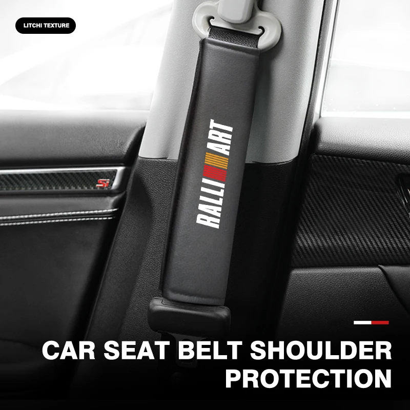 Car Shoulder Pad Safety Belt Protector Cover Strap Mat Interior For Mitsubishi Delica Outlander Pajero Sport Lancer EX ASX L2