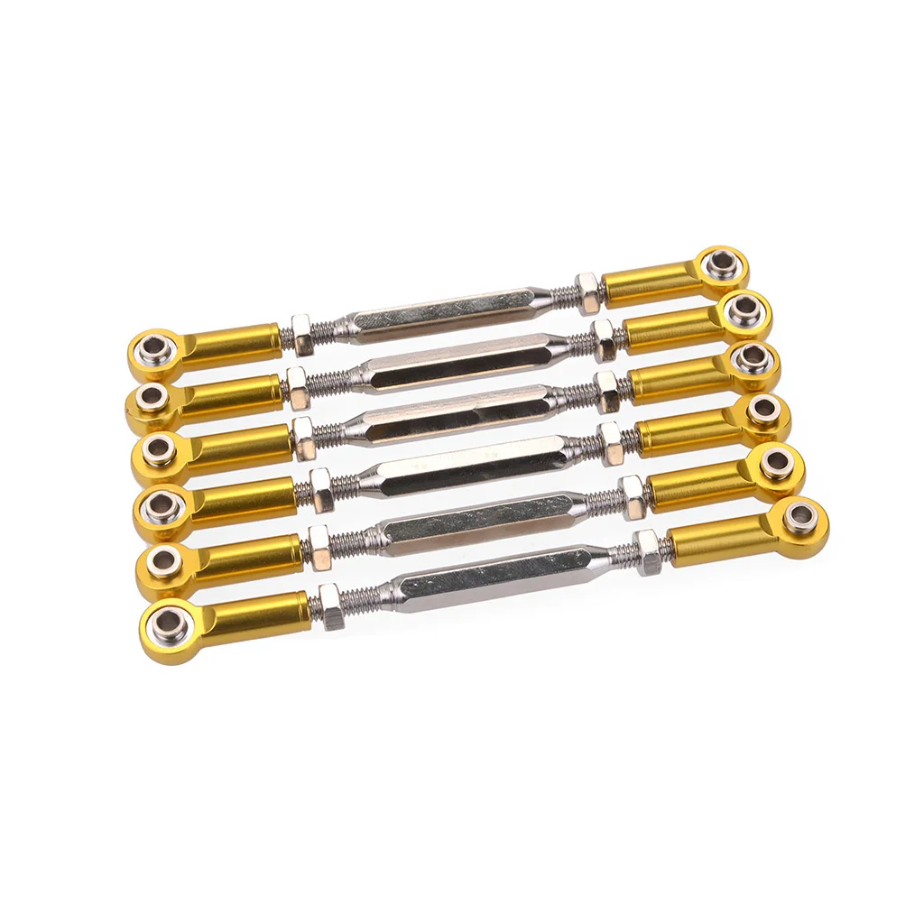 

6Pcs 88mm Steering Linkage Rod for RC 1/10 1/8 Redcat HSP-Gold